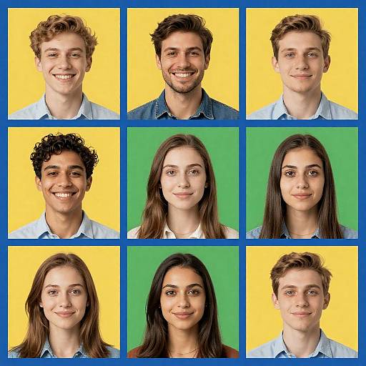 Grid of Diverse Young Adults Headshots
