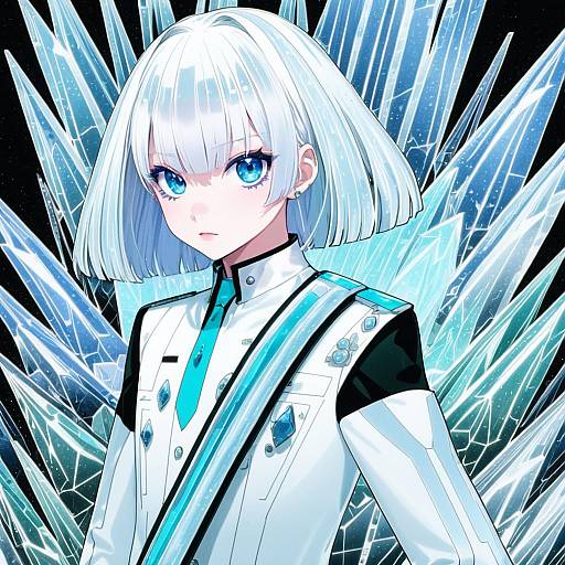 Illustration of Antarcticite, houseki no kuni in the style of Errant