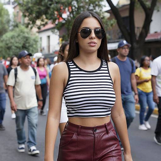 Stylish Woman at Mexico City Parade