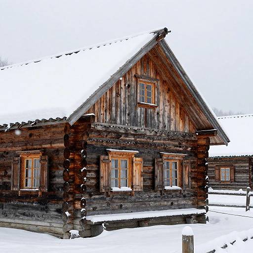 Photorealistic Snowy Rustic Cabin
