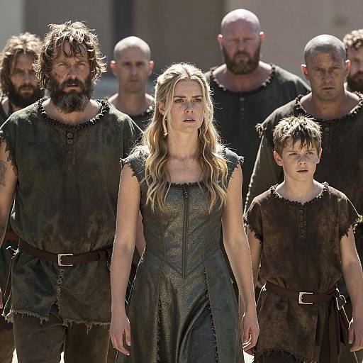 Medieval Group in Tattered Clothing