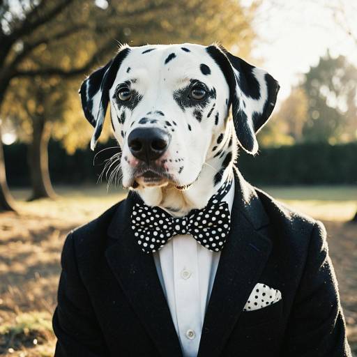 Friendly Dalmatian in Classic Suit Portrait