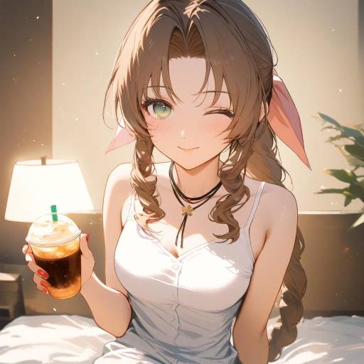 Charming Aerith in a Dreamy Setting