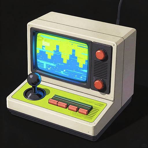 Retro Glitchy Game Console Artwork