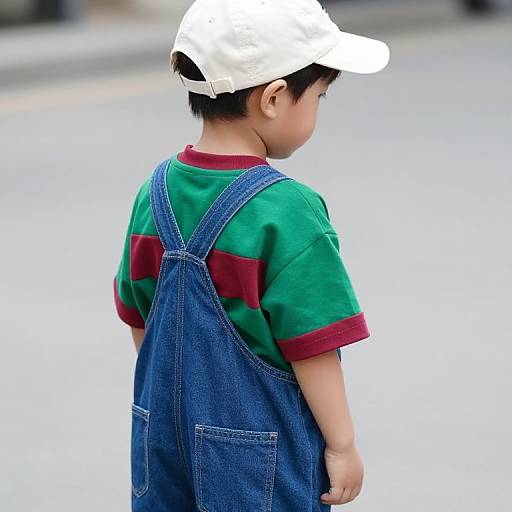 Young Boy in Colorful Streetwear