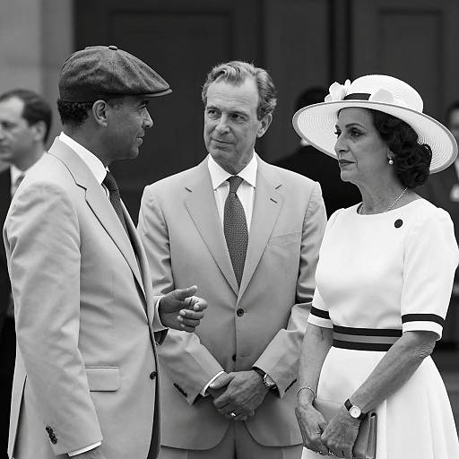 Vintage Black and White Portrait of Three