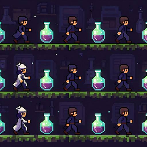 Pixel Art Alchemist Walking Animation