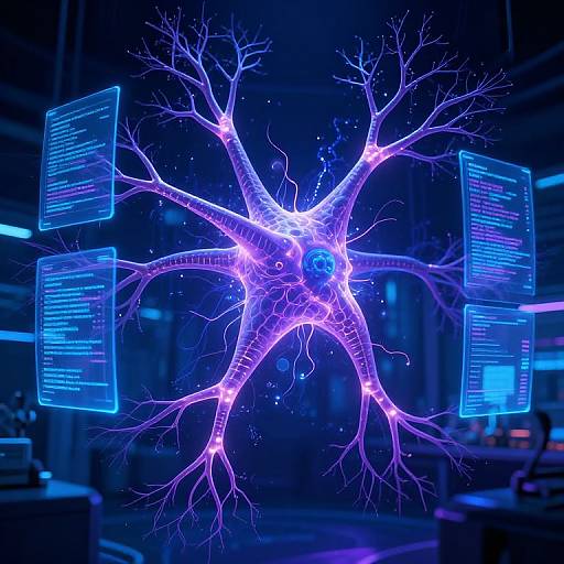 Futuristic AI Neural Web Visualization