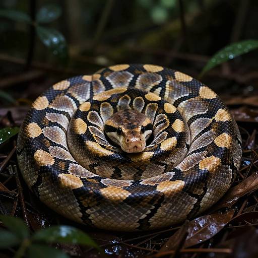 Diamond Python Portrait in Jungle