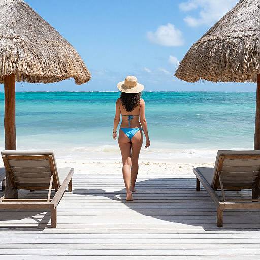 Barefoot Woman on Tulum Deck