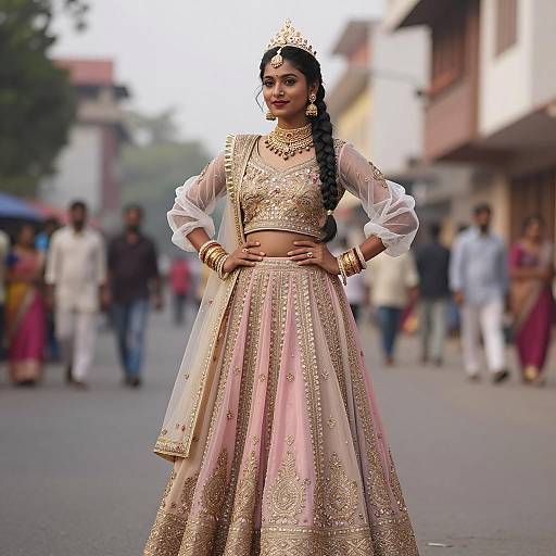 Elegant Indian Woman in Traditional Dance Costume