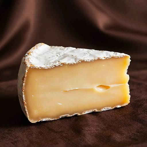 Creamy Cheese Slice on Dark Fabric