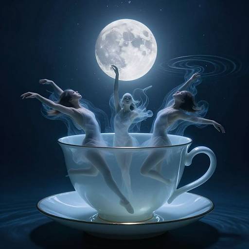 Surreal Moonlit Underwater Ballet
