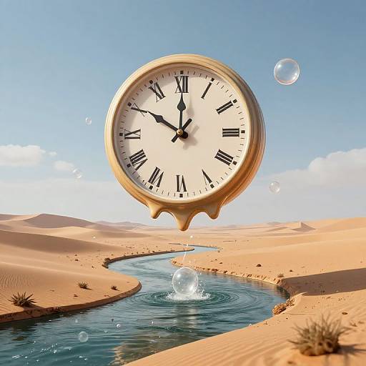 Surreal Desert Clock River