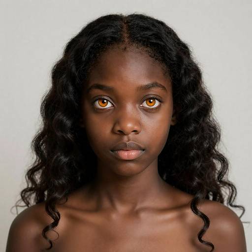 Afrofuturist Portrait with Amber Eyes