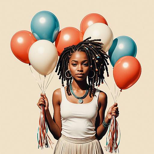 Afrofuturism: Young Woman with Balloons