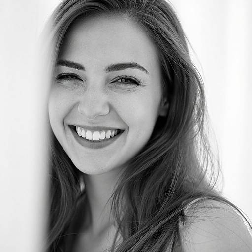 Cheerful Winking Woman Black-and-White