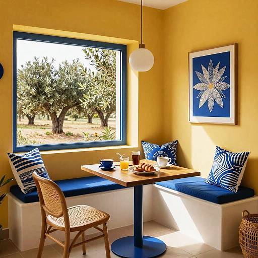 Sunny Mediterranean Bohemian Breakfast Nook