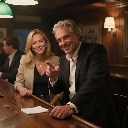 Couple in Cozy Dimly Lit Bar