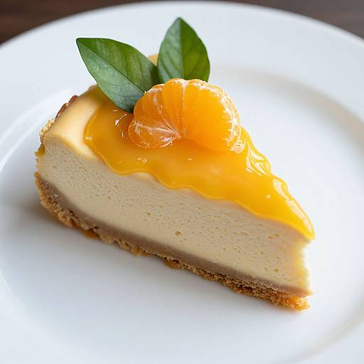 Mandarin Glazed Sliced Cheesecake