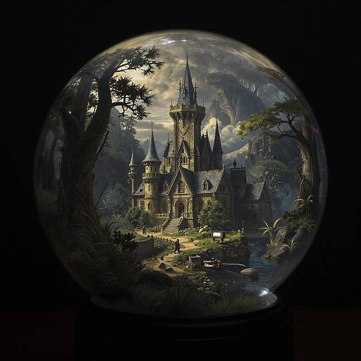 Thomas Cole Fantasy World in Glass Sphere