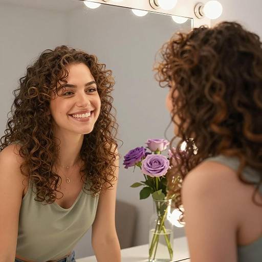 Joyful Reflection of Two Friends
