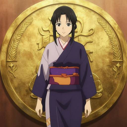 Woman in Kimono with Medallion