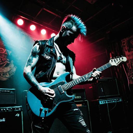 Punk Guitarist Performing in Underground Venue