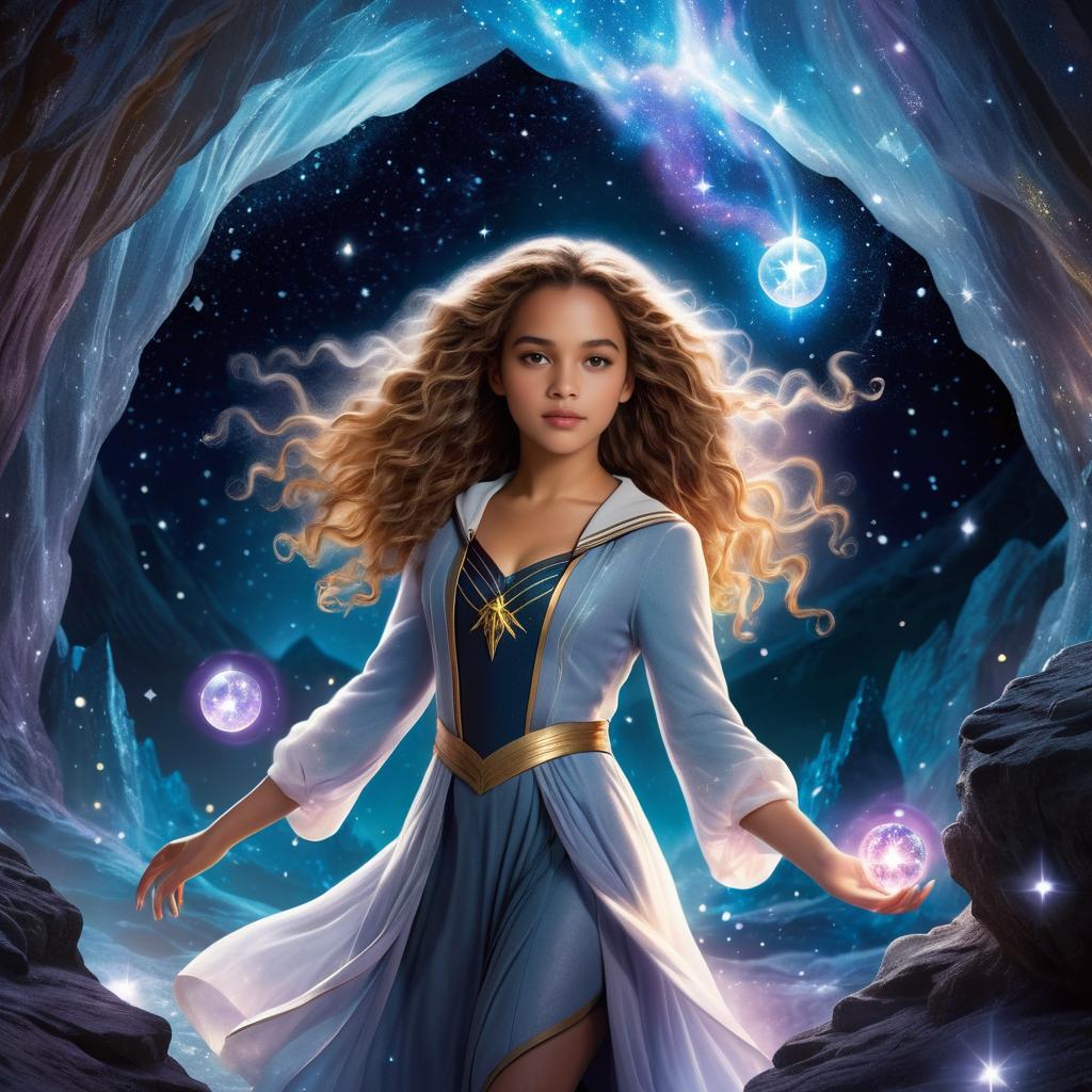 Celestial Hermione in a Starlit Cave