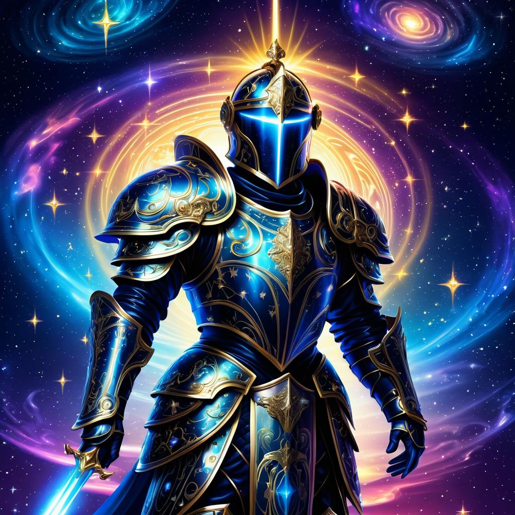 Celestial Knight in Baroque Illustration