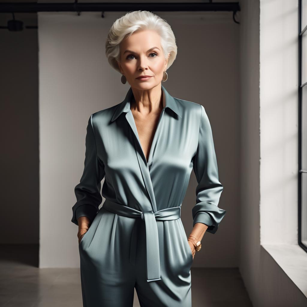 Chic Urban Elegance: Stylish Senior Woman