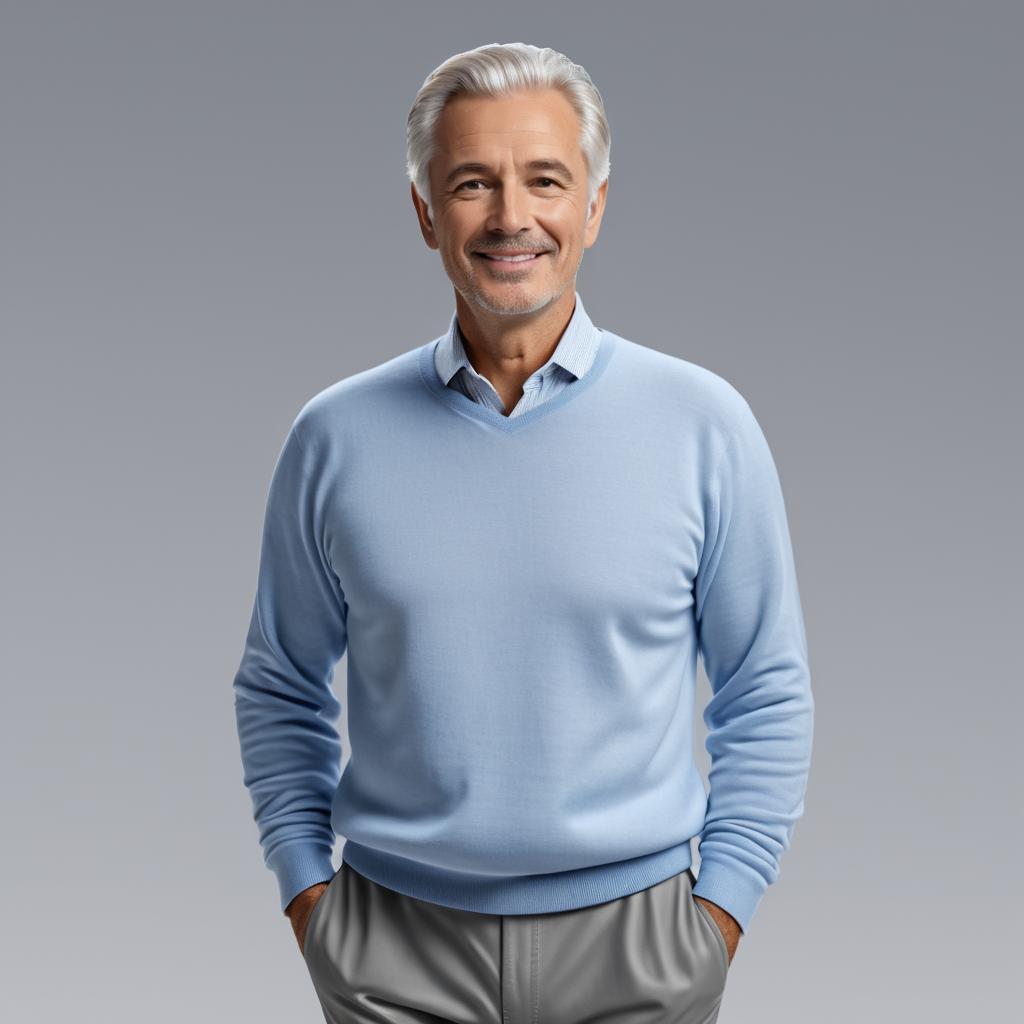 Cinematic Portrait of a Silver-Haired Man