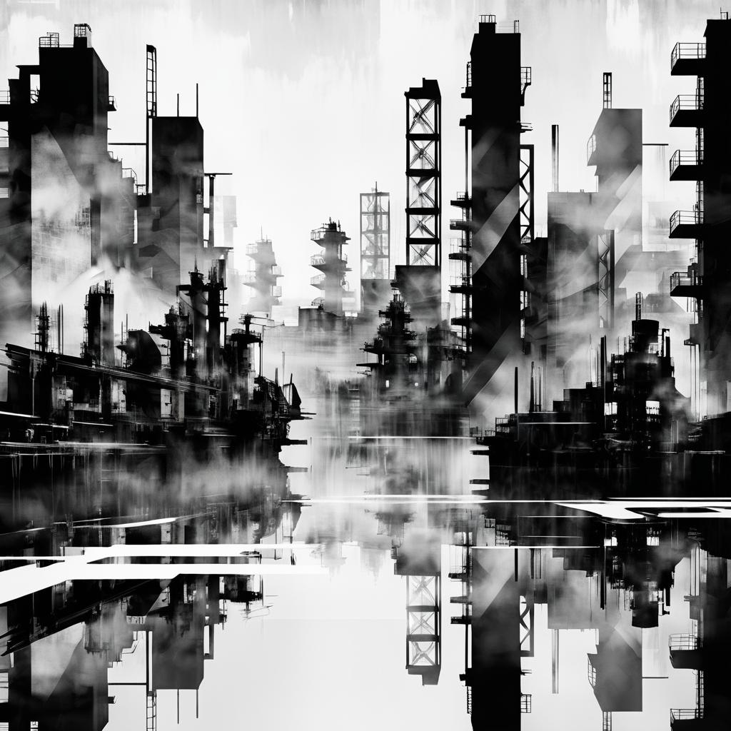 Expressionist Industrial Cityscape Collage