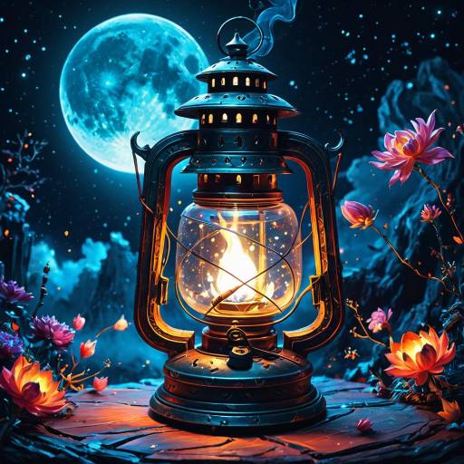 Enchanting Moonlit Lantern in Cosmic Glow Enchanting Moonlit Lantern in Cosmic Glow