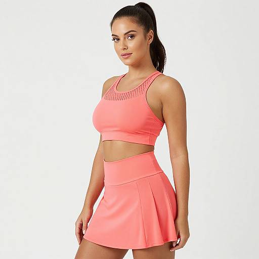 Sporty Chic Woman in Coral Pink