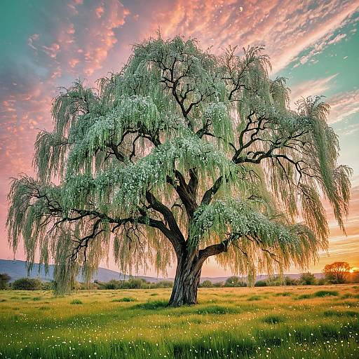 Enchanting Willow Tree in Dawn Serenity