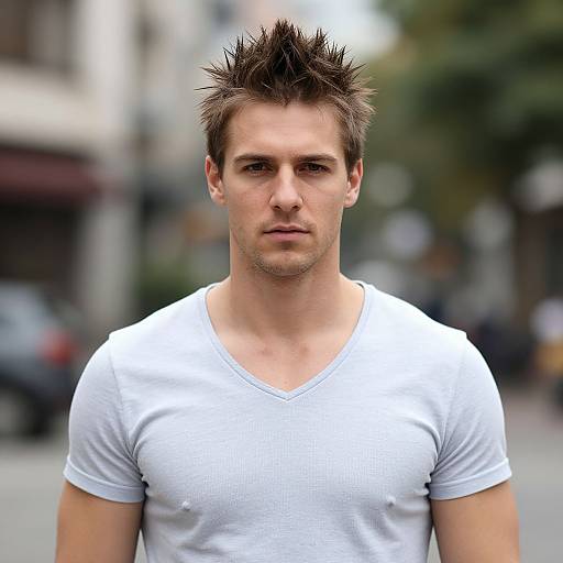 Realistic Portrait of European Man Outdoors