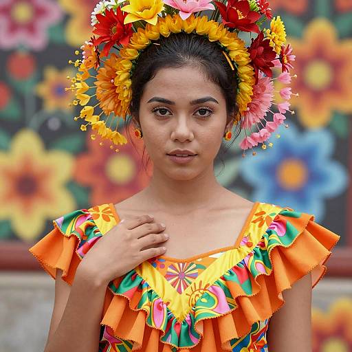 Vibrant Portrait of a Colorful Woman