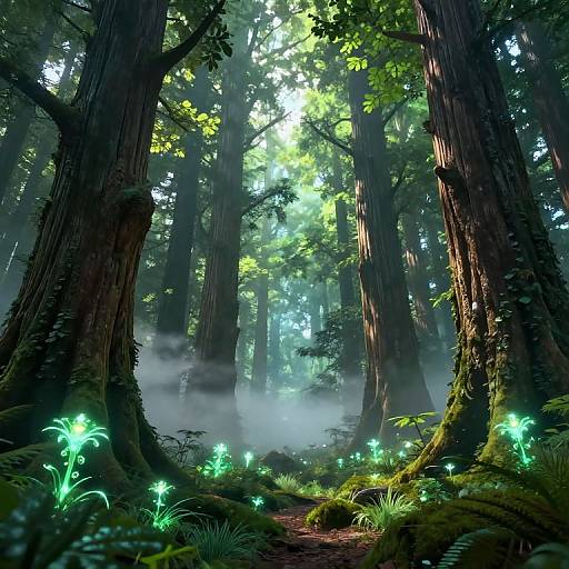 Ultra-Realistic Mystical Forest Landscape