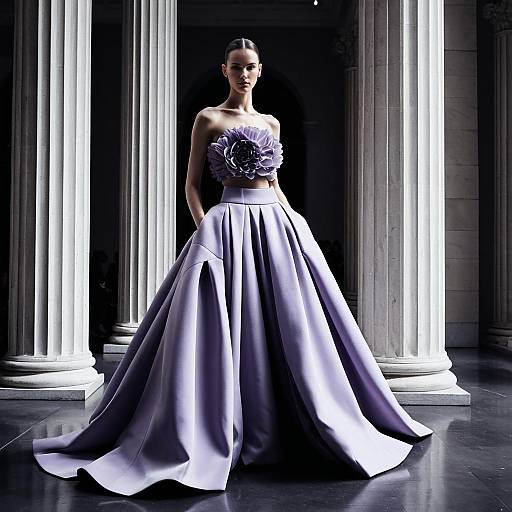 Avant-Garde Lavender Couture Gown