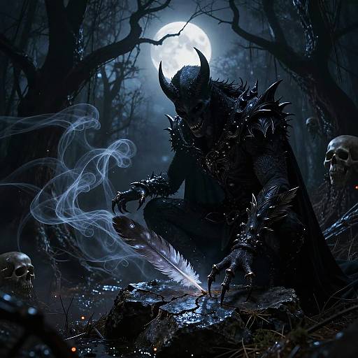 Midnight Banshee in Moonlit Swamp