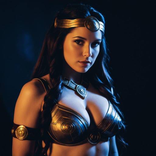 Photorealistic Woman in Slave Leia Cosplay Costume