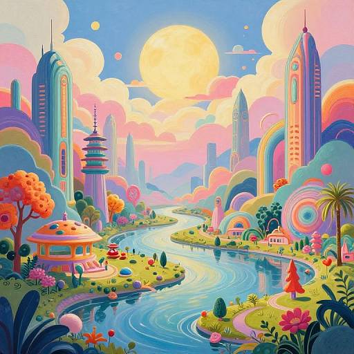 Vibrant Futuristic AI Digital Art