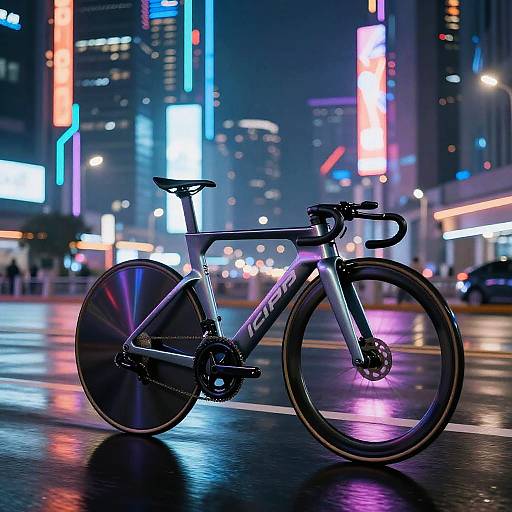 Futuristic Neon Cyberpunk Bicycle Race