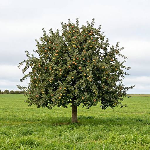 Serene Apple Tree in Green Field