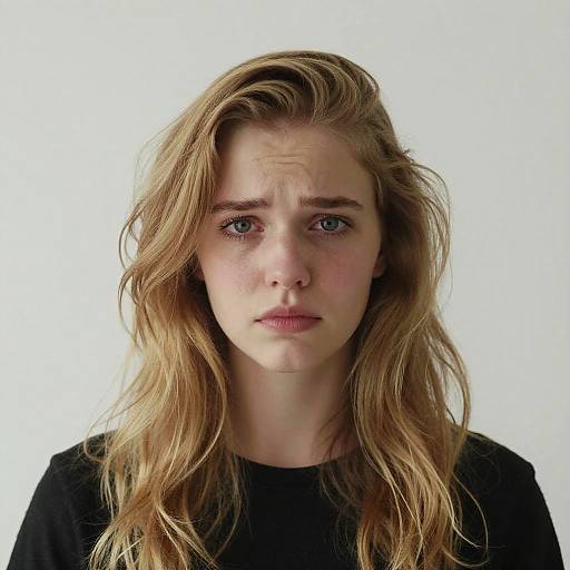 Nervous Blonde Girl Portrait