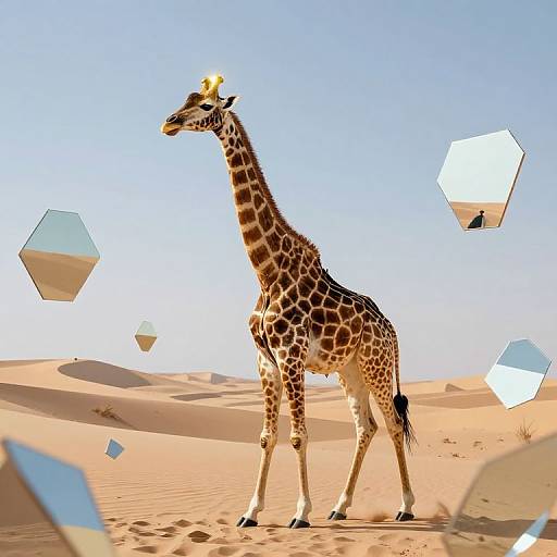 Clockwork Giraffe in Mirror Desert