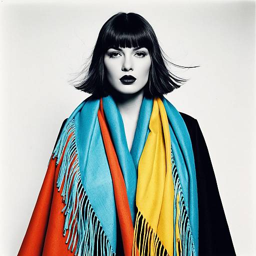 Surreal Fashion Portrait with Fringe Shawls