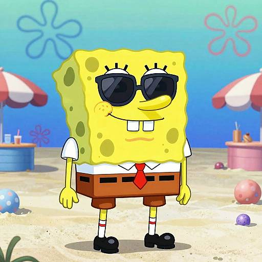 Confident Spongebob Chad Beach Party