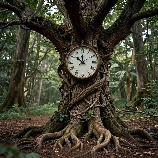 Surreal Enchanted Forest Clock
